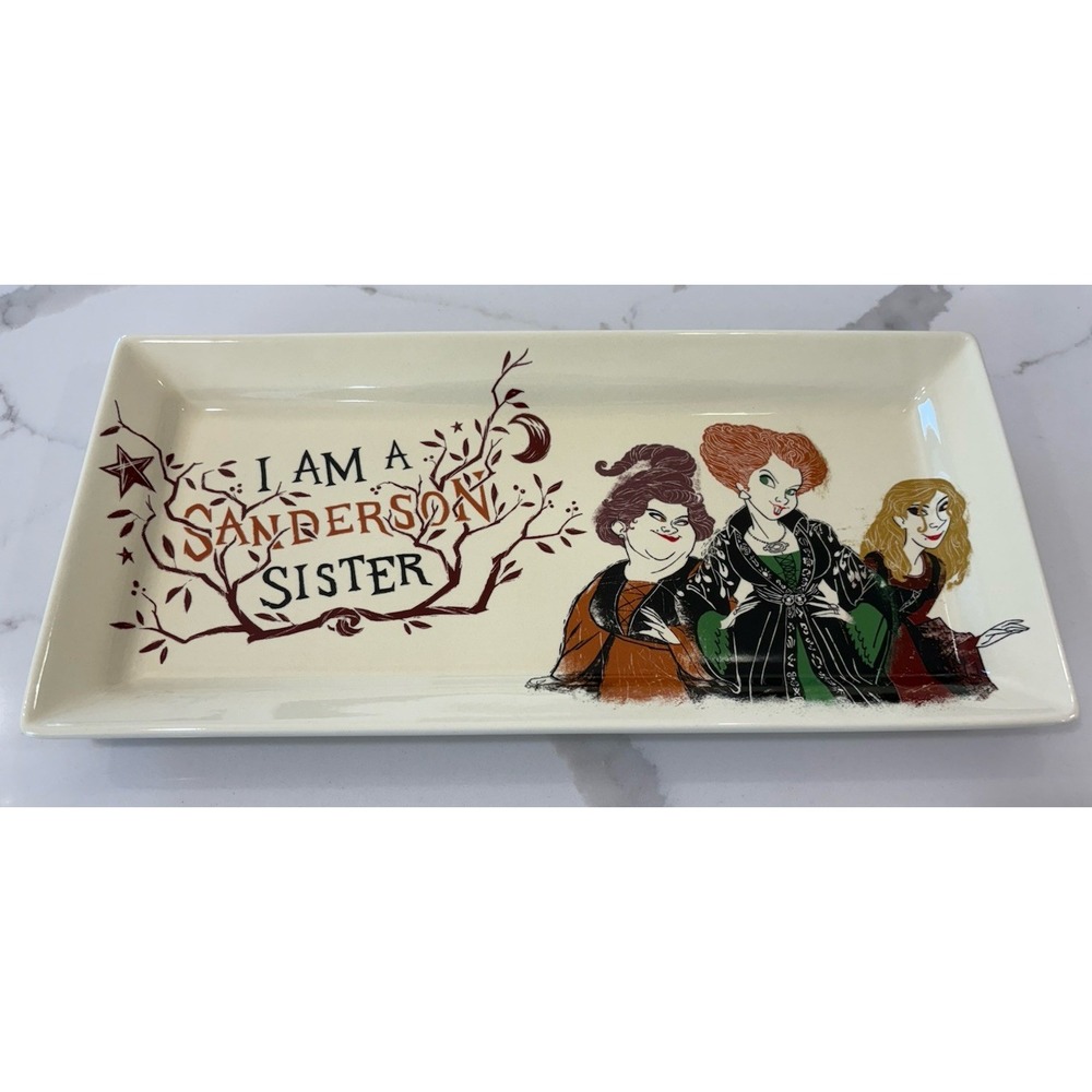 Disney Hocus Pocus Sanderson Sisters Ceramic Serving Tray Halloween 14"